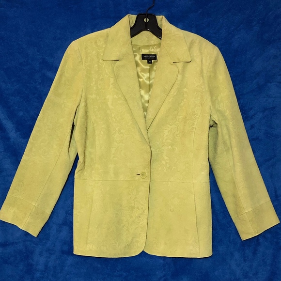 Lime Green Leather Jacket - Juliana Collezione - Picture 1 of 6